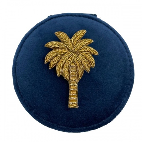 Blue Jewellery Travel Pot with Palm Tree by Sixton London